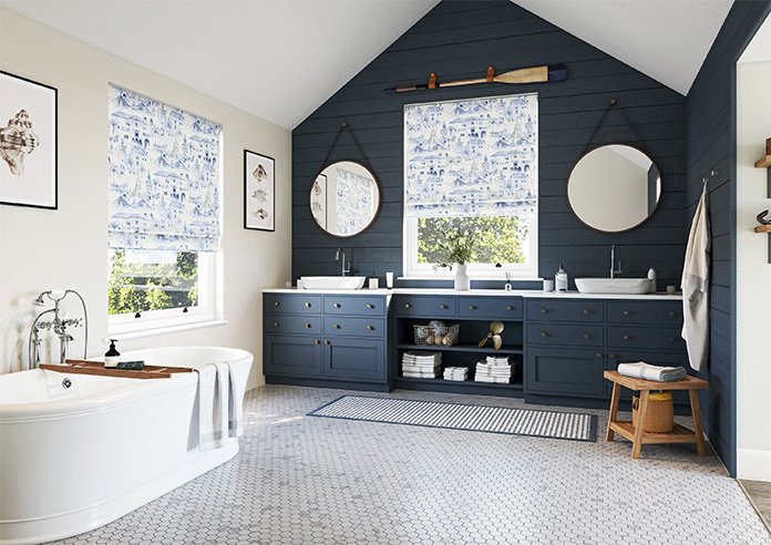 Voyage, Atlantic Blue - Motorised Roman Blind - Image 6